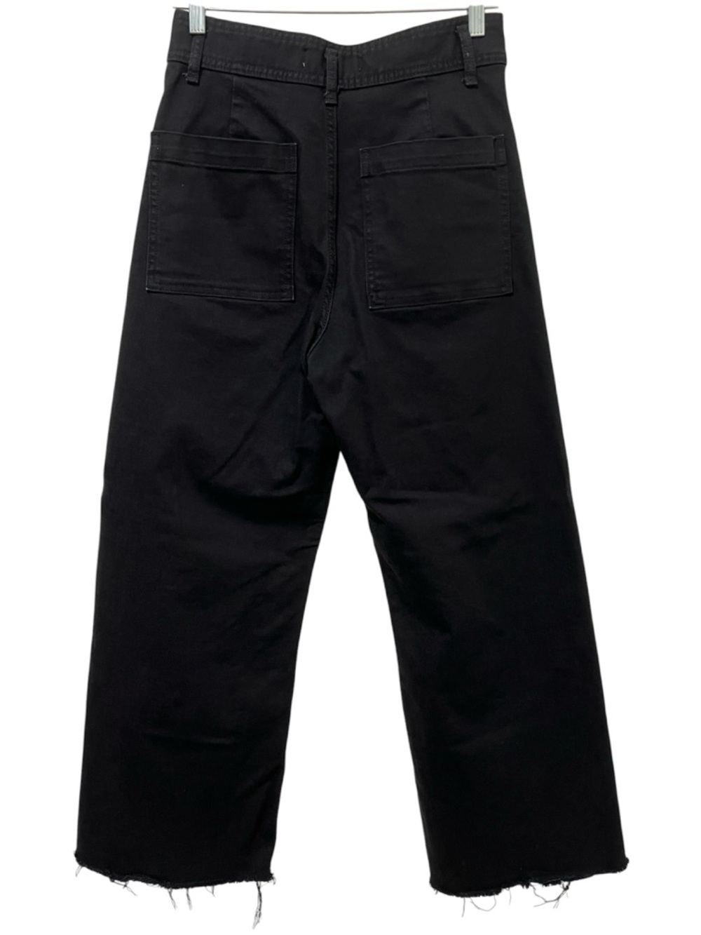 Zara Black Marine Straight Jeans 8 Raw Hem - Picture 6 of 7